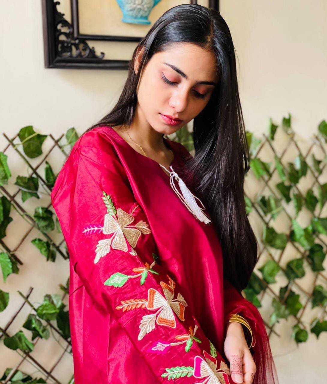 3 Pcs Girls Silk Lawn Suit | Elegant Silk Fabric | Medium & Large Sizes | Includes Net Dupatta
