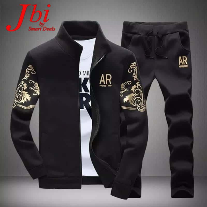 Winter Black AR Bomber Tracksuit Latest Collection - Most Welcome.pk