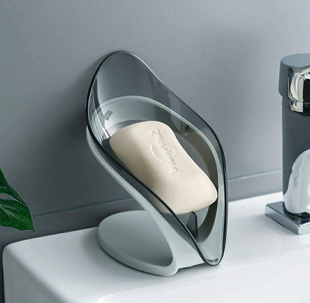 Fonicy Plastic Leaf-Shaped Soap Dish Holder| Decorative Storage Holder Box for Bathroom , Kitchen , Easy Cleaning Soap Saver