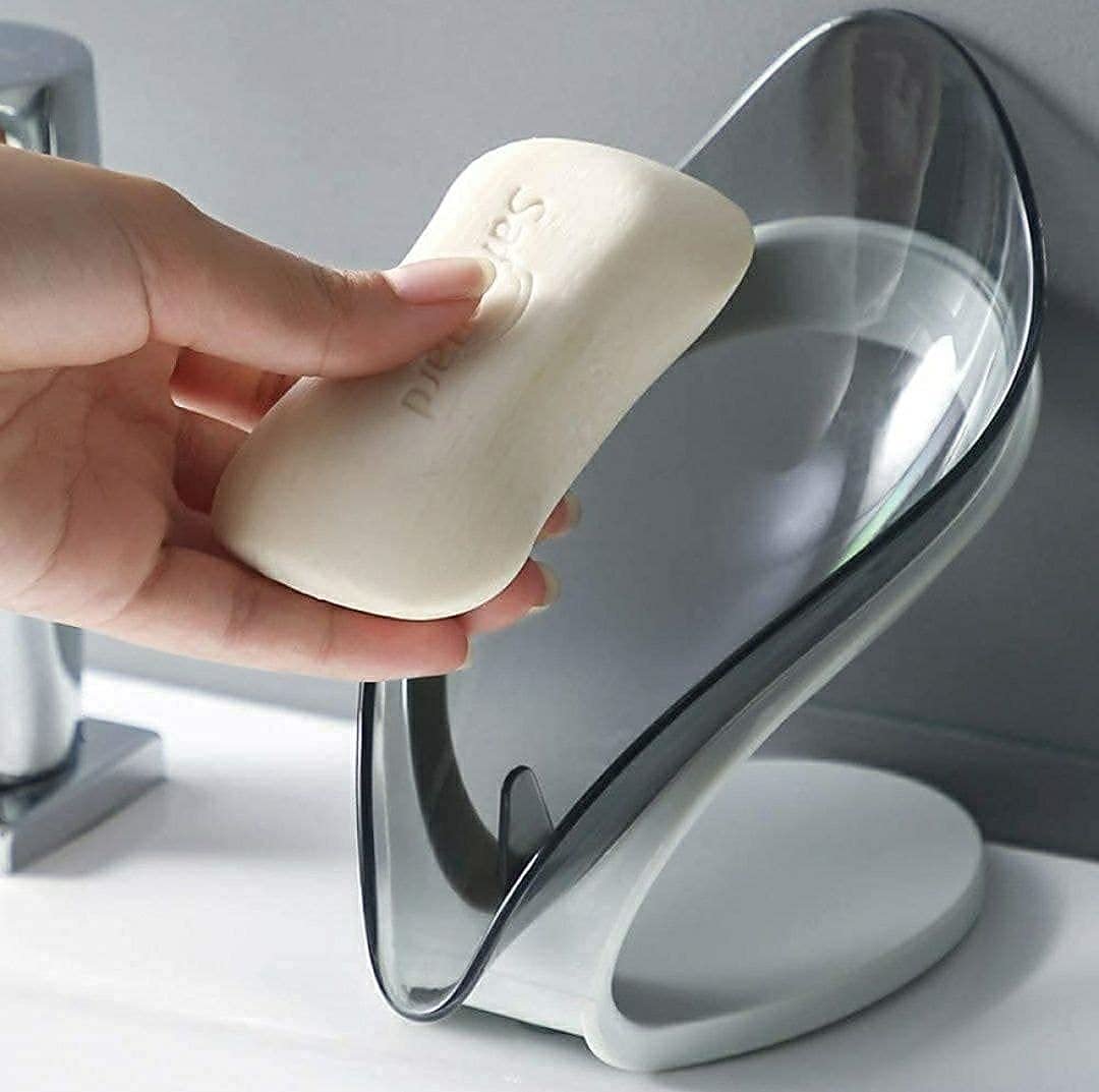 Fonicy Plastic Leaf-Shaped Soap Dish Holder| Decorative Storage Holder Box for Bathroom , Kitchen , Easy Cleaning Soap Saver