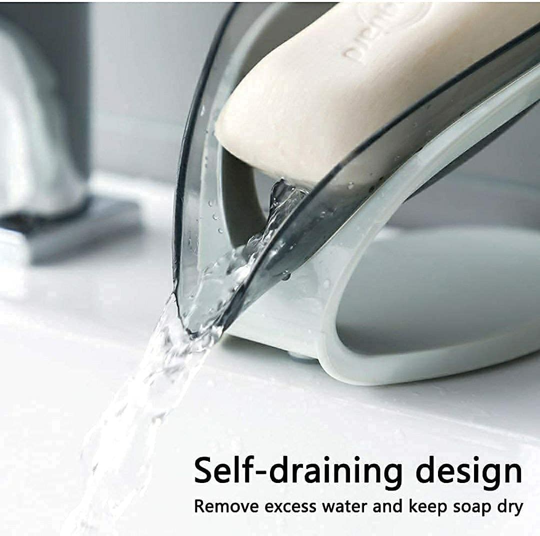 Fonicy Plastic Leaf-Shaped Soap Dish Holder| Decorative Storage Holder Box for Bathroom , Kitchen , Easy Cleaning Soap Saver
