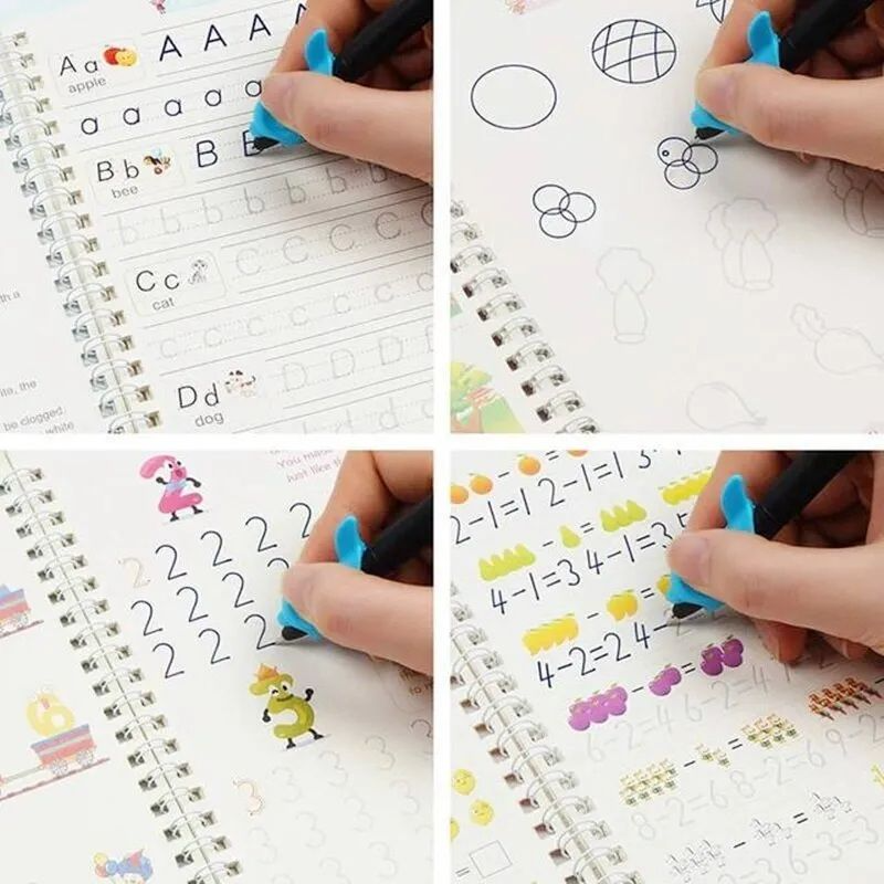 Magic Practice Copybook (4 Books) | Montessori Tracing Handwriting for Kids