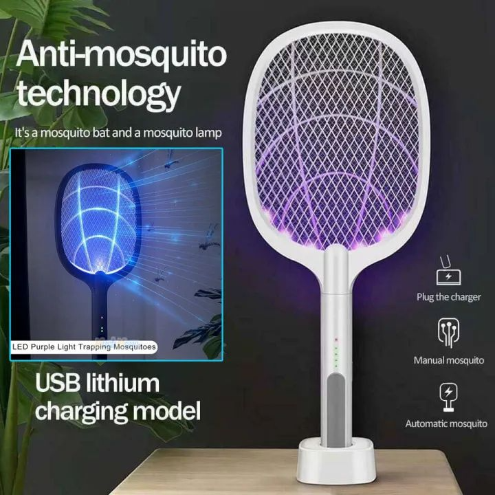 2-in-1 Rechargeable Electronic Mosquito Bat & Insect Killer Lamp | UV Light & High-Voltage Zapper