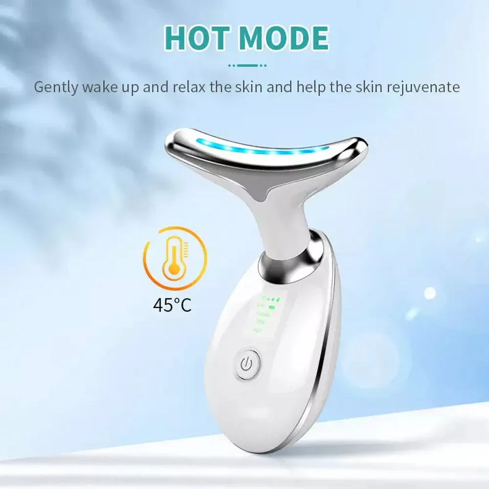 Neck & Face Massager for Double Chin, Skin Lifting & Wrinkle Removal | 3 LED Modes
