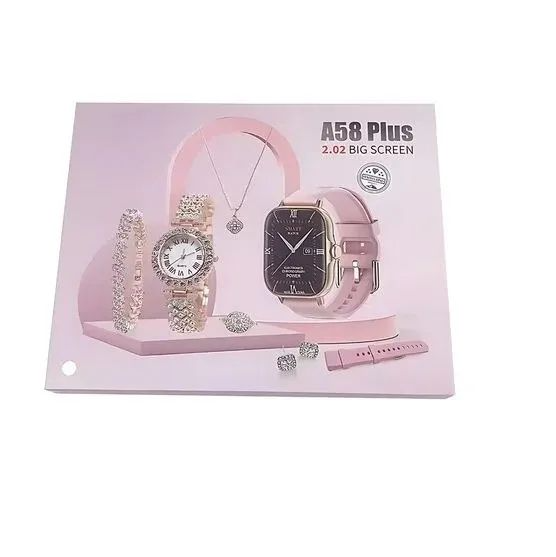 Buy A58 Plus Smart Watches with Jewellery Gift Set – Stylish Combo for Women