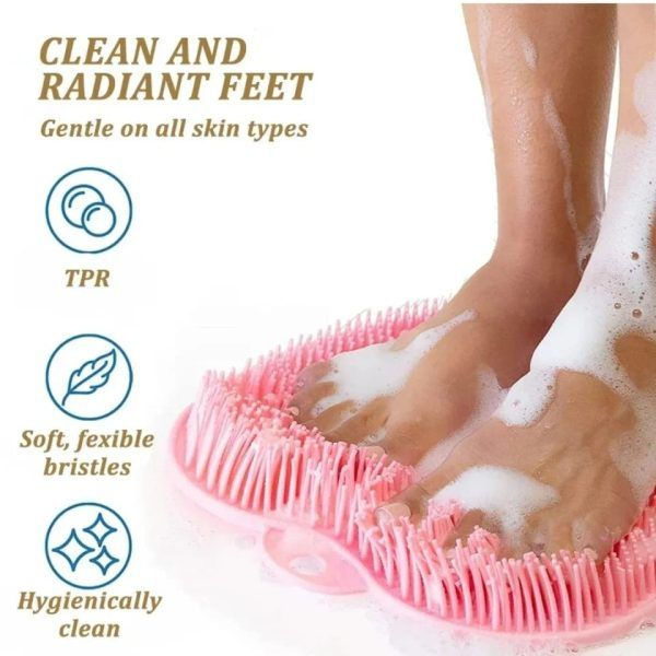Wall-Mounted Silicone Scrubber – For Feet & Back Cleaning