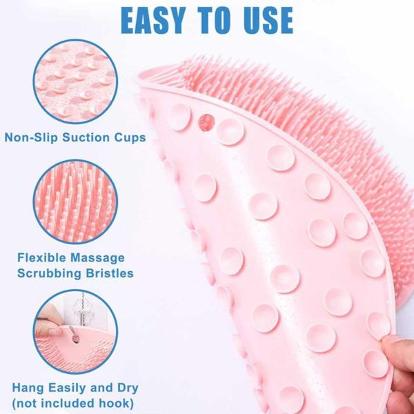 Wall-Mounted Silicone Scrubber – For Feet & Back Cleaning