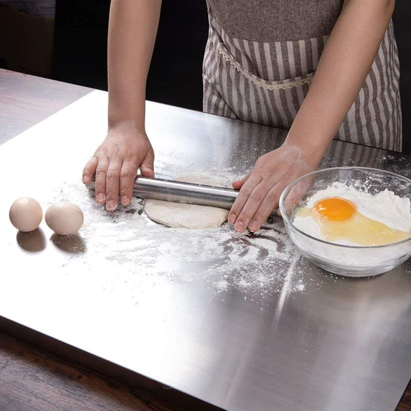 Stainless Steel Cutting Board with Rolling Pins – Kitchen Set