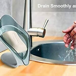 Fonicy Plastic Leaf-Shaped Soap Dish Holder| Decorative Storage Holder Box for Bathroom , Kitchen , Easy Cleaning Soap Saver