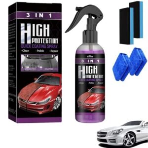 3 In 1 High Protection Quick Car Coating Spray | Ceramic Car Coating Spray | Crystal Coating | Car Wax Spray | Plastic Parts Refurbish Agent (100 ml)