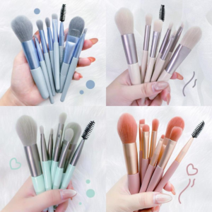 8 Pcs Mini Travel Makeup Brush Set | Soft Portable Brushes for Eyes, Lips, and Face | Random Colors