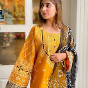 Womens 3Pcs Stitched Chunri Suit