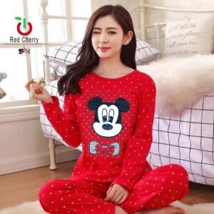 2 Pcs Red Woman Night Suit 