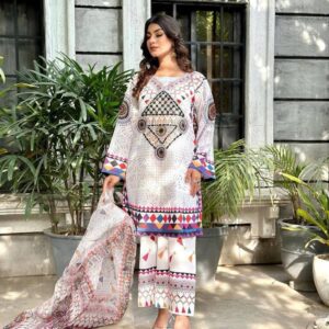 2Pcs Girls Stitched Lawn Printed Suit