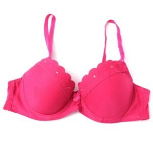 Push up bra | Soft-padded polyester Nylon Wired Stretchable Bra with Stoned Lace