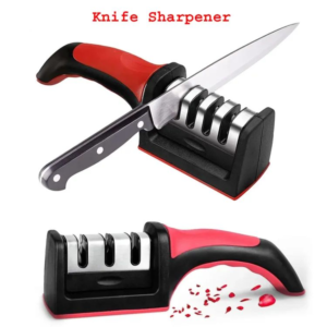 Household Knife Sharpener | Multi-Functional Kitchen Knife Sharpener | Three-Stage Diamond Cutter Sharpening Tool
