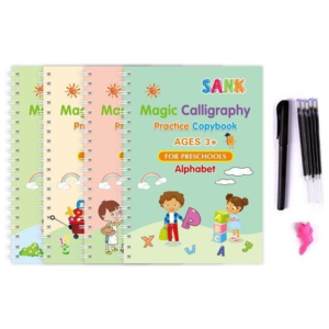 Magic Practice Copybook (4 Books) | Montessori Tracing Handwriting for Kids