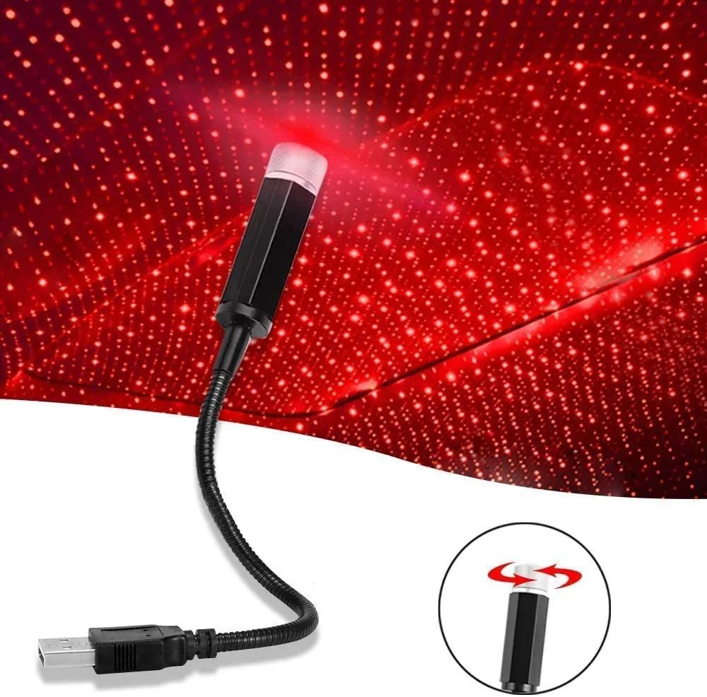 Romantic LED Car Roof Star Night Light Projector | Galaxy Atmosphere Lamp | USB Decor Light