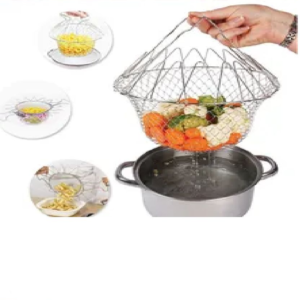 12 in 1 Foldable Chef Basket | Vegetable Frying & Strainer | Multipurpose Kitchen Tool