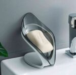 Fonicy Plastic Leaf-Shaped Soap Dish Holder| Decorative Storage Holder Box for Bathroom , Kitchen , Easy Cleaning Soap Saver - Image 2