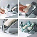 Fonicy Plastic Leaf-Shaped Soap Dish Holder| Decorative Storage Holder Box for Bathroom , Kitchen , Easy Cleaning Soap Saver - Image 5