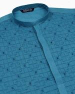 Boy Embroidered Cotton Kurta - Image 3