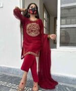 3 Pcs Chiffon Women Stitched Suit - Image 4