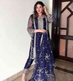 3 Pcs Embroidered Organza Suit
