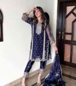 3 Pcs Embroidered Organza Suit - Image 3