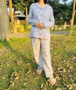 2PCs Girls Flaline Printed Night Suit - Image 5