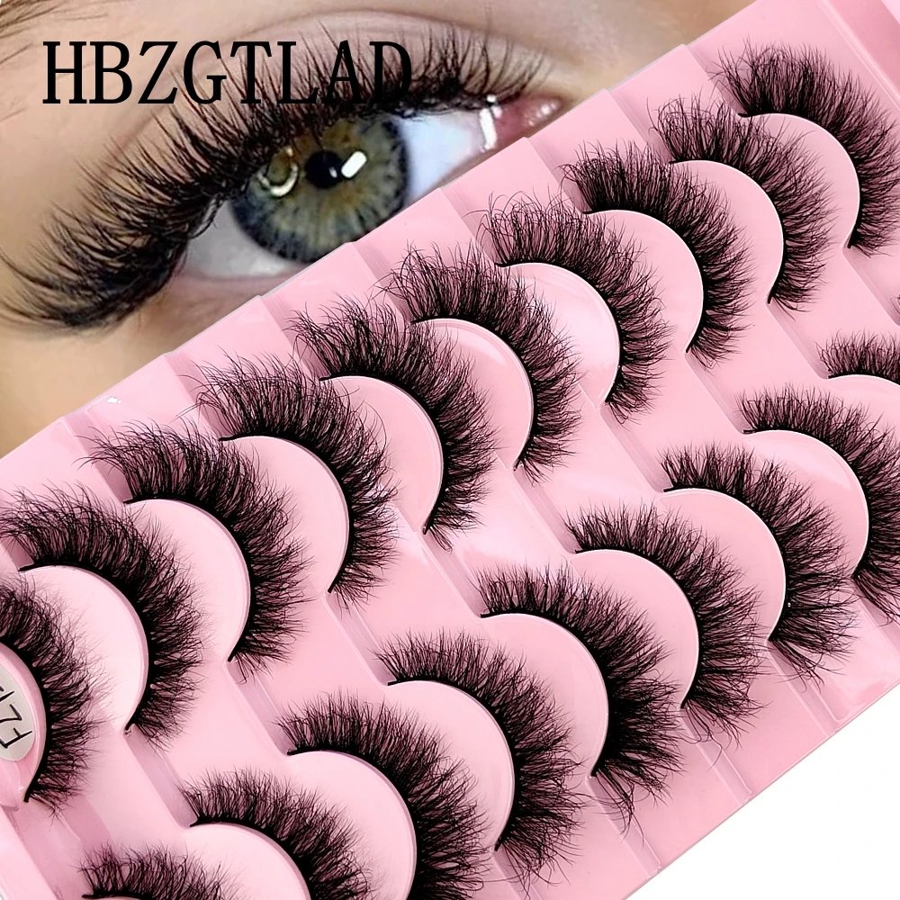 10 Pairs Faux Mink Eyelashes Handmade False Eyelashes Natural Nude Makeup Simulation Cross Messy Eye 3D Curly Eyelashes 1