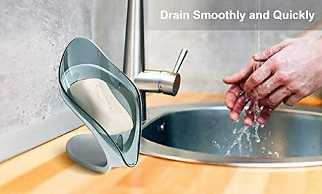 Fonicy Plastic Leaf-Shaped Soap Dish Holder| Decorative Storage Holder Box for Bathroom , Kitchen , Easy Cleaning Soap Saver